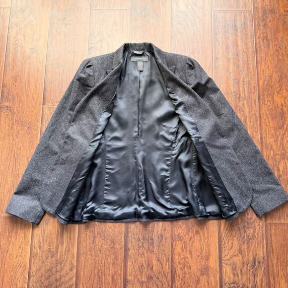 Banana Republic Blazer Women’s Sz 4 Made In Italy Grey Wool Blend Quiet Luxury - Picture 10 of 16